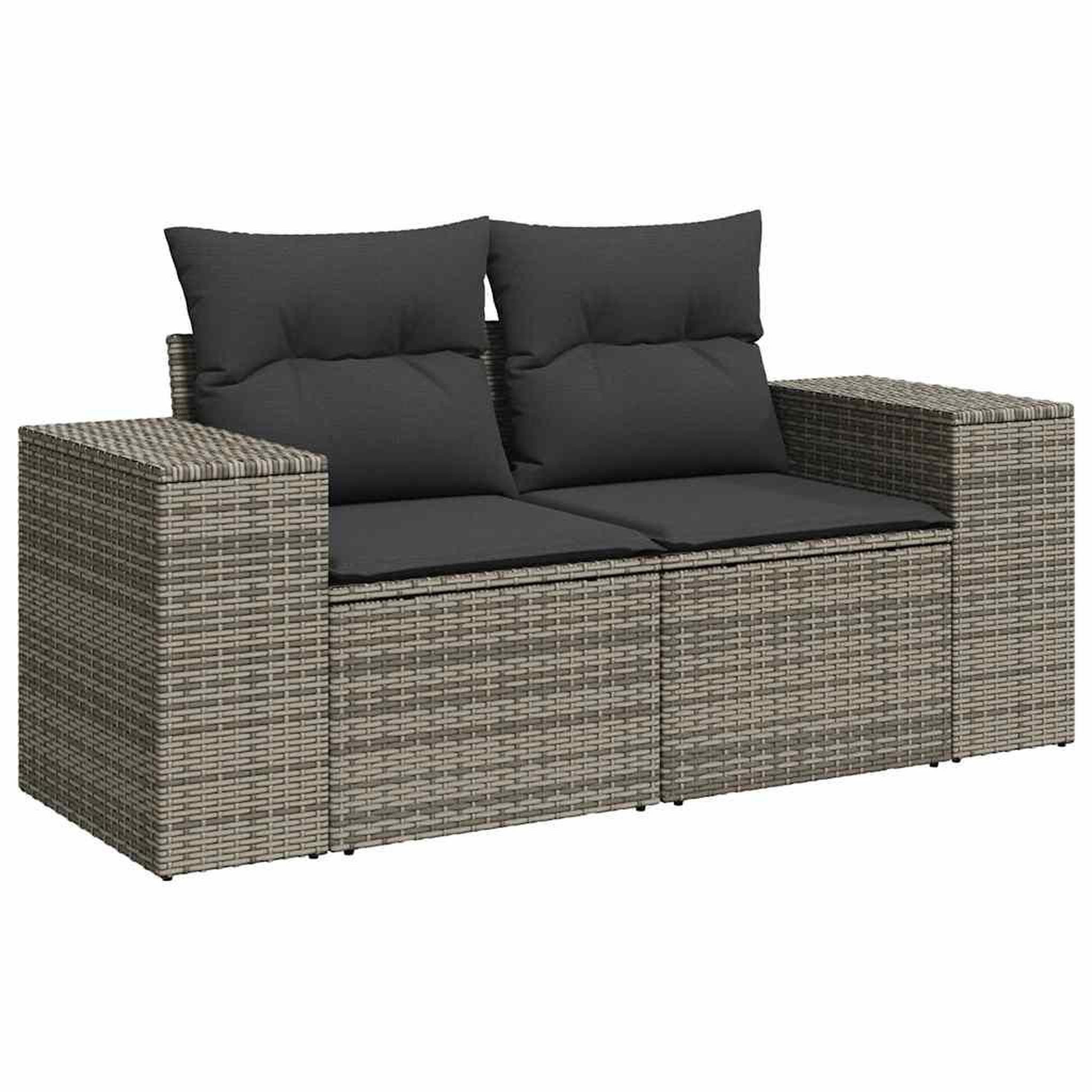 Voir la diapositive 5 : VIDAXL Salon de jardin 9 pcs avec coussins gris resine tressee
