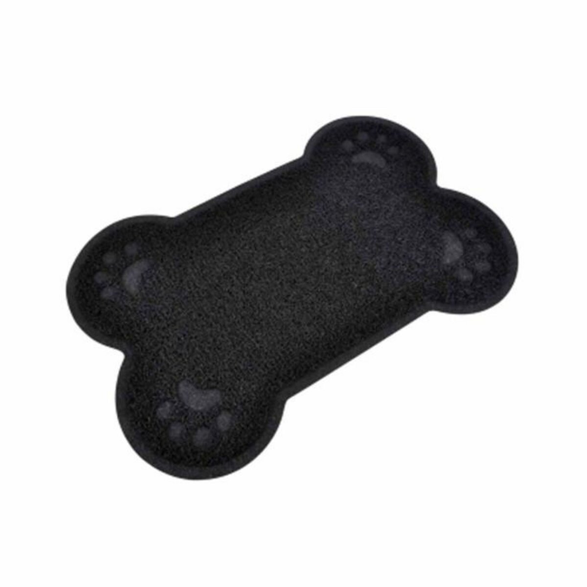 Paris Prix Tapis Repas pour Chien  Forme Os  60cm Noir