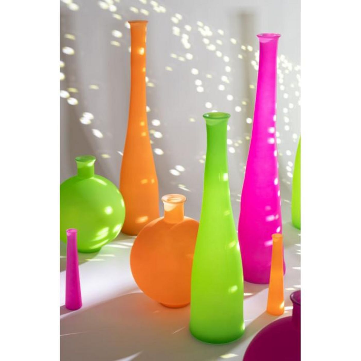 Paris Prix Vase Bouteille en Verre  Neon  100cm Rose