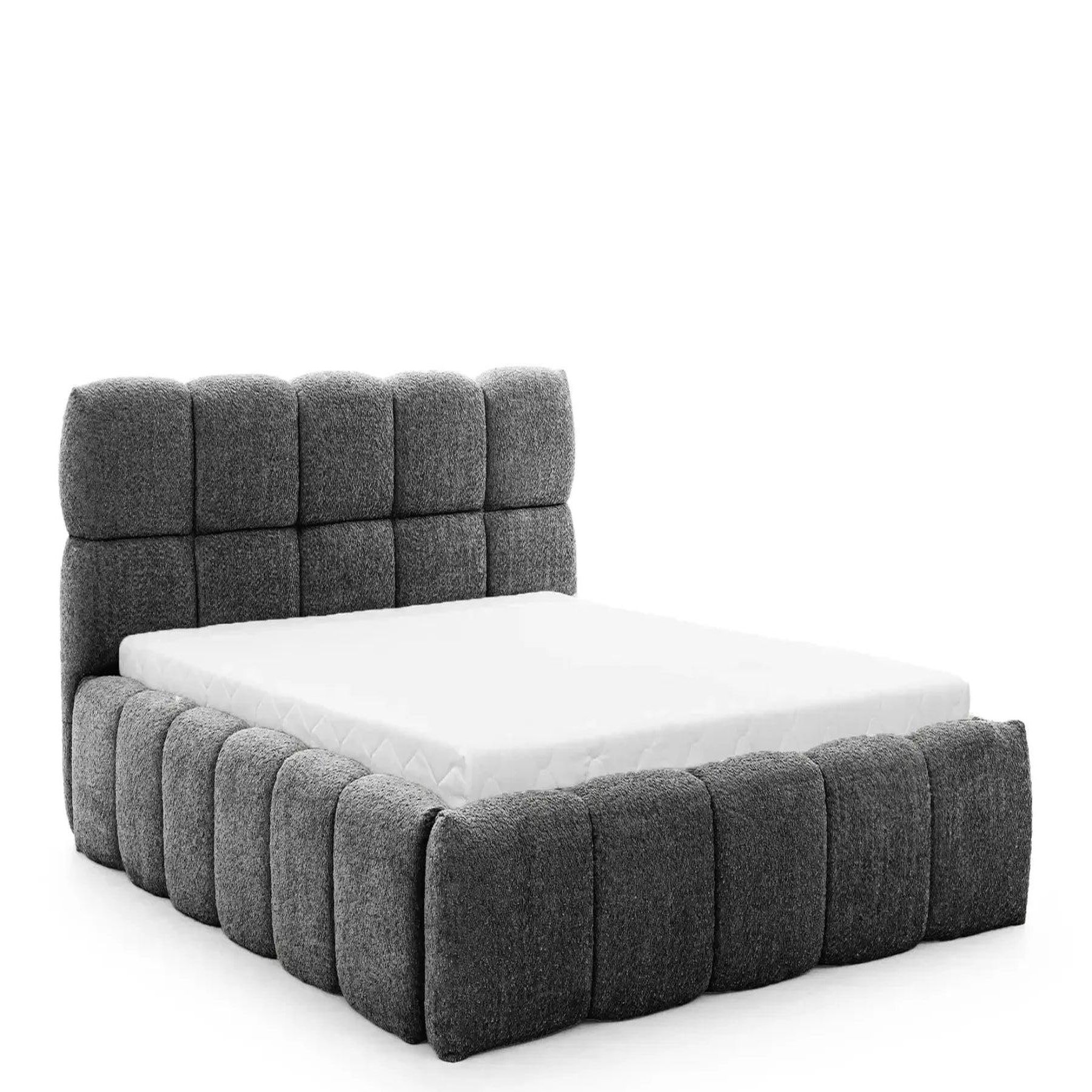 Voir la diapositive 1 : CASANOVA PARIS Elise - lit coffre tissu bouclette