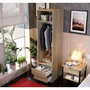 Voir la diapositive 3 : MARKET24 Dressing - Décor Chene - 2 tiroirs - 2 étageres - 1 tringle - L50 x P57 x H200 cm