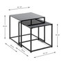 Voir la diapositive 5 : Paris Prix Lot de 2 Tables d'Appoint  Cromano  40cm Noir
