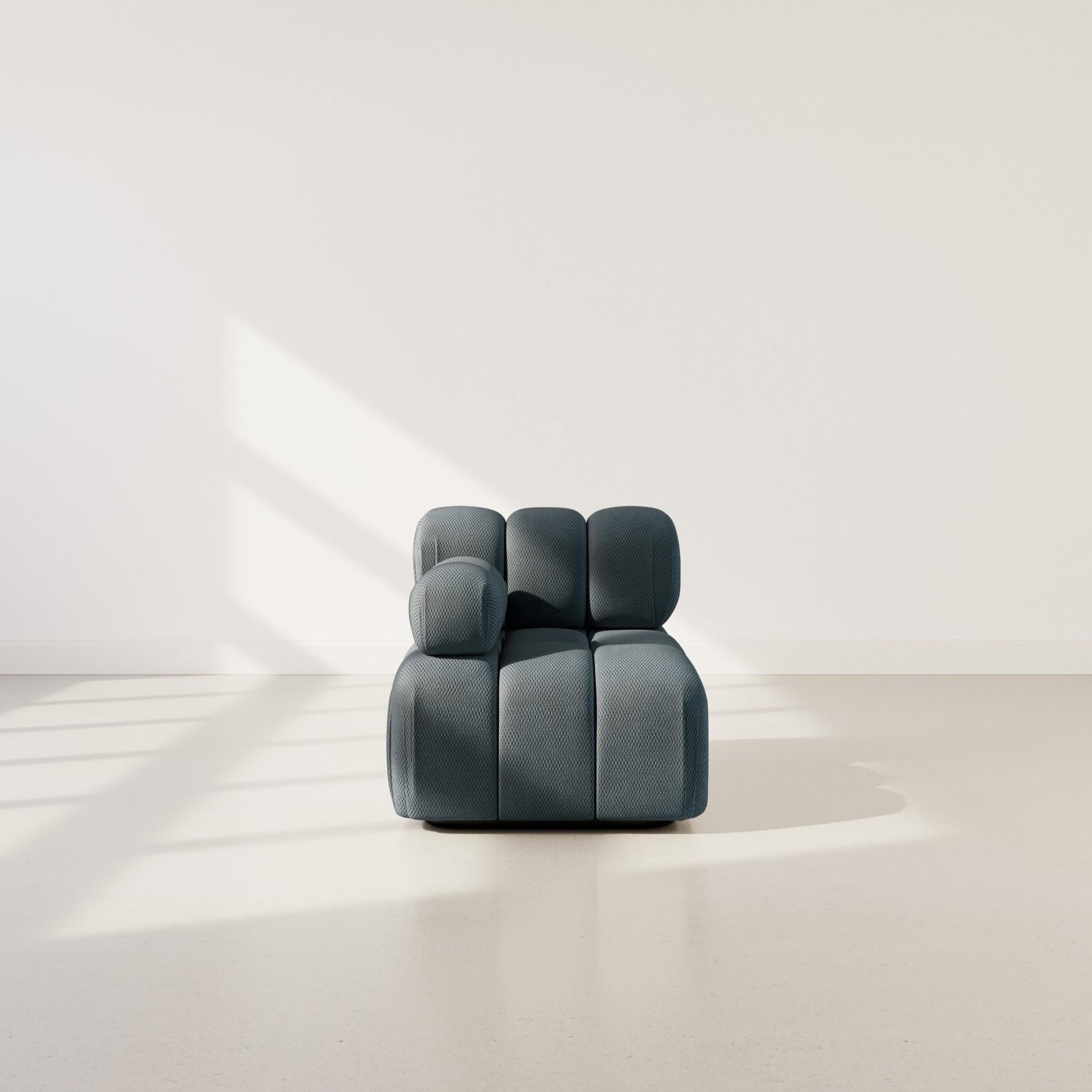 Voir la diapositive 2 : LISA DESIGN Ruby - module d'assise gauche en velours texturé