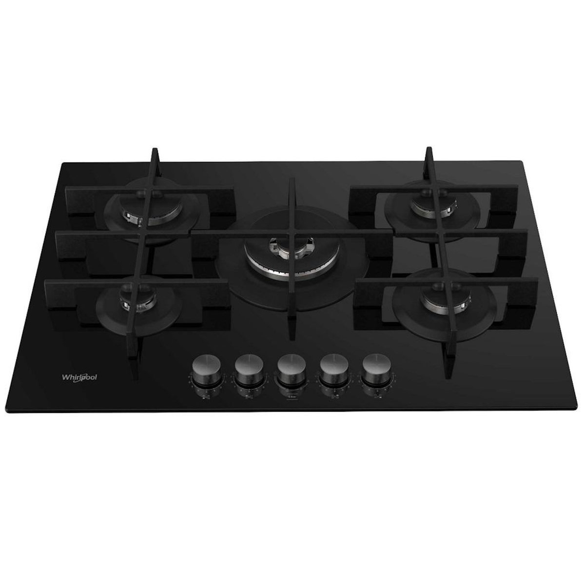 Whirlpool Table de cuisson gaz 73cm 5 feux noir - gowl758nbfr
