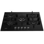 Whirlpool Table de cuisson gaz 73cm 5 feux noir - gowl758nbfr