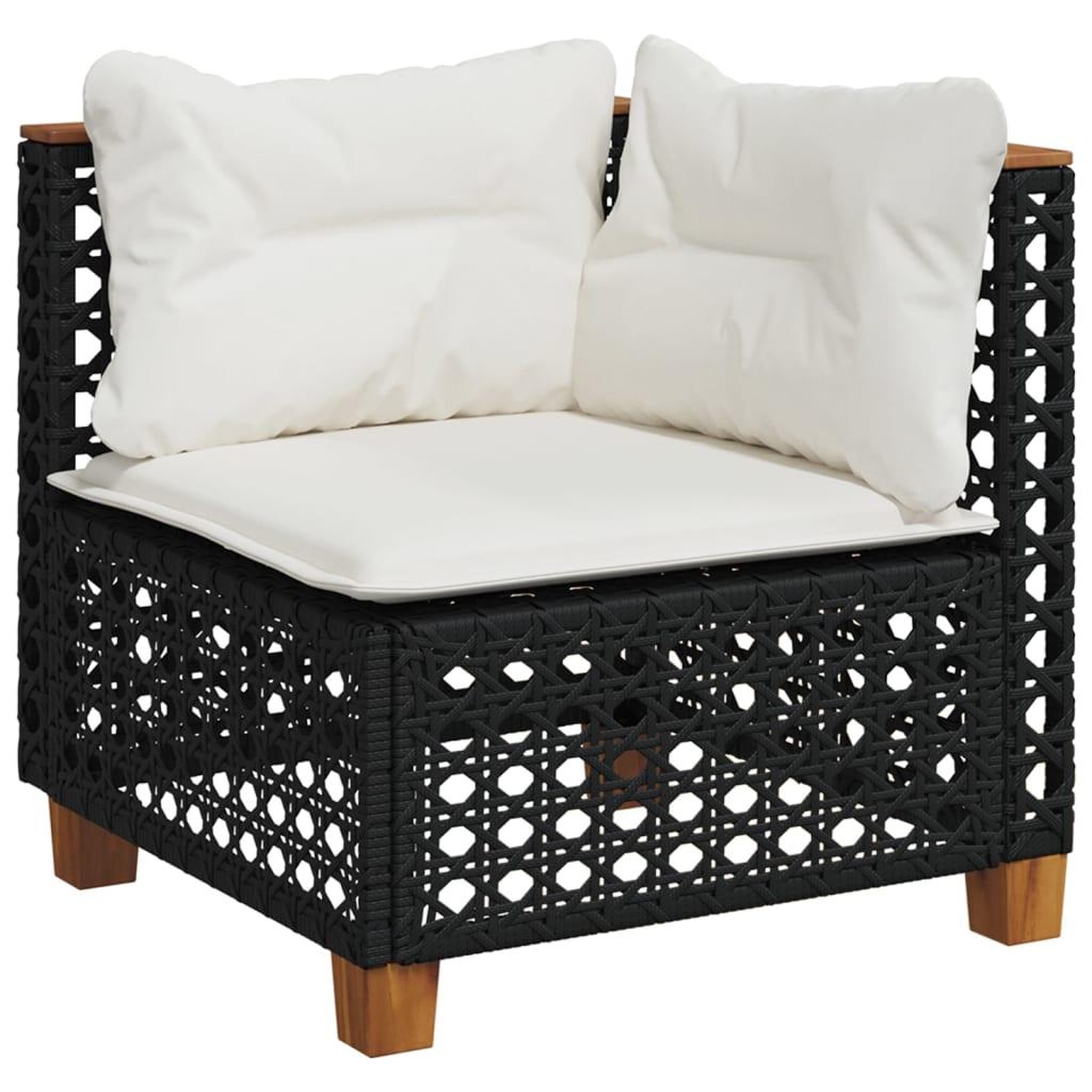 Voir la diapositive 3 : VIDAXL Salon de jardin 7 pcs avec coussins noir resine tressee
