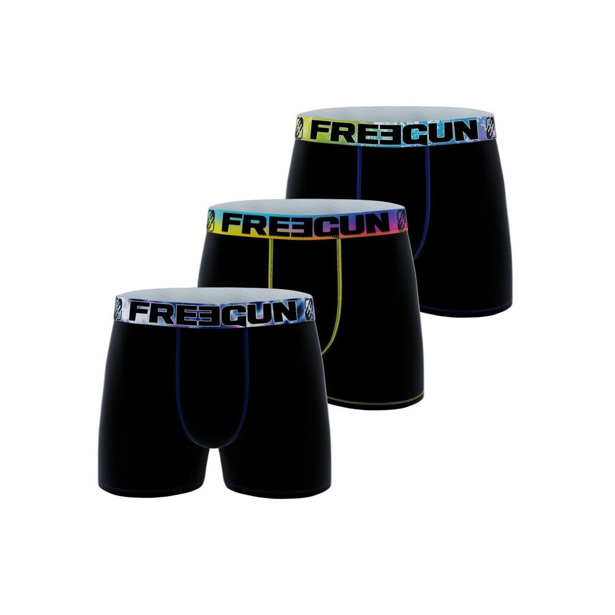 FREEGUN Lot de 3 boxers enfant Uni Rainbow