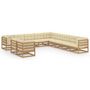 Voir la diapositive 2 : VIDAXL Salon de jardin 11 pcs avec coussins Marron miel Bois de pin
