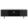 Voir la diapositive 3 : BEST MOBILIER Monica - meuble tv - noir - 4 niches et 2 portes - 150 cm