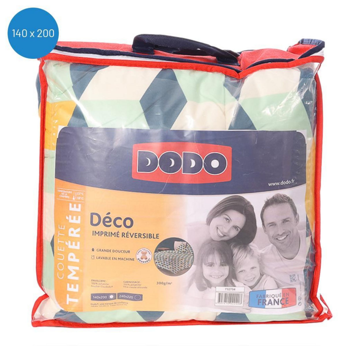 DODO Couette Tempérée Blanc/Bleu/ à MotifsDodo
