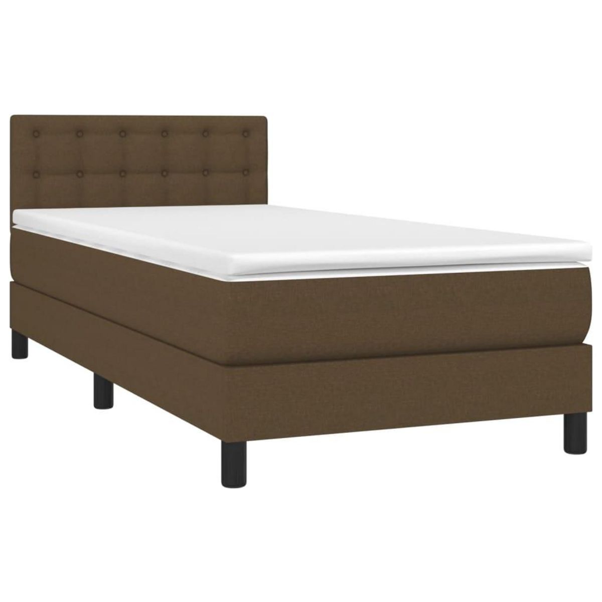 VIDAXL Sommier a lattes de lit et matelas et LED Marron fonce 80x200cm