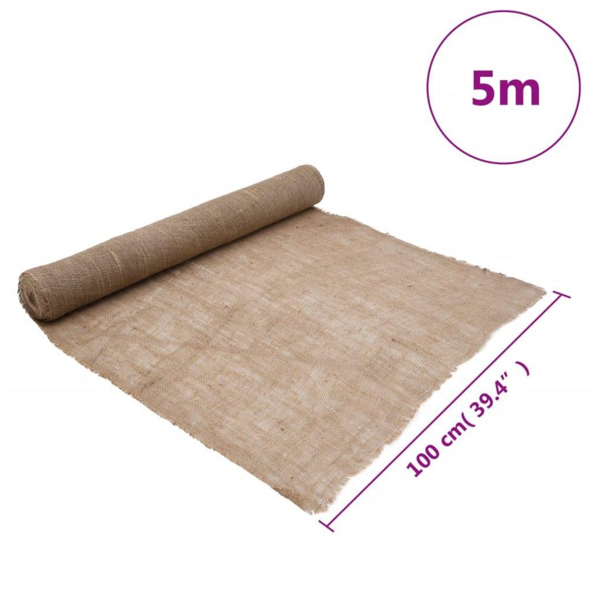VIDAXL Rouleau de jute 1x5 m 100 % jute 200 g/m²