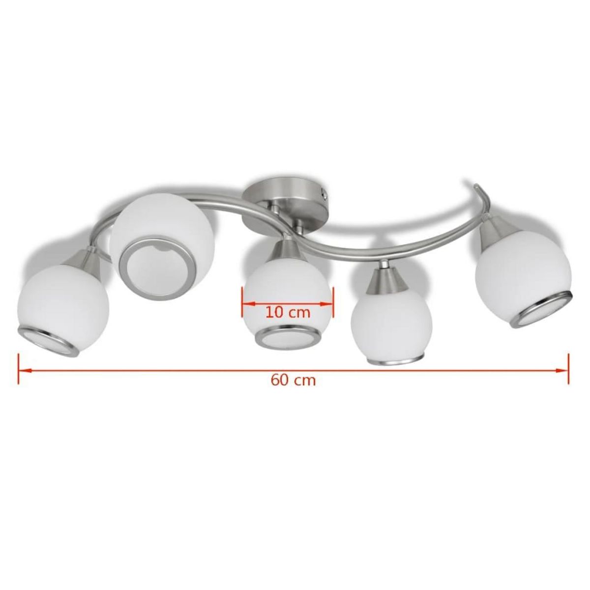 VIDAXL Plafonnier avec abat-jour en verre sur rail ondule