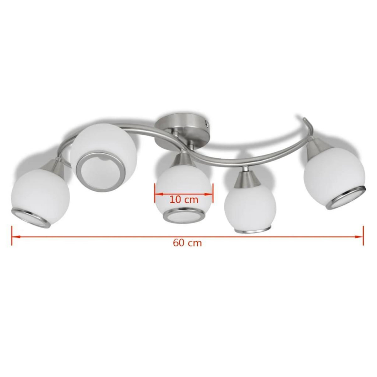 VIDAXL Plafonnier avec abat-jour en verre sur rail ondule