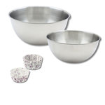 ZENKER Ensemble comprenant 50 moules à muffins en papier motif fleur violette Zenker, 2 bols à mixer en inox Fackelmann