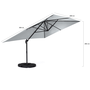 Voir la diapositive 5 : ID MARKET Parasol déporté inclinable rotatif 360 CALVI gris clair 3x4 M avec 4 dalles et housse