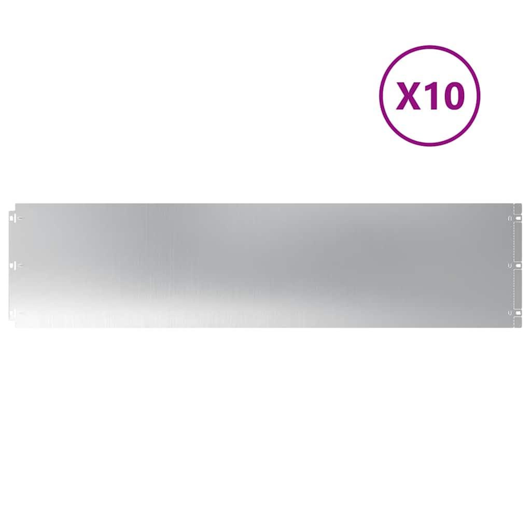 Voir la diapositive 2 : VIDAXL Bordures de pelouse 10 pcs 25x103 cm acier galvanise