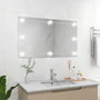 Voir la diapositive 1 : VIDAXL Miroir mural sans cadre avec lampes LED Rectangulaire Verre