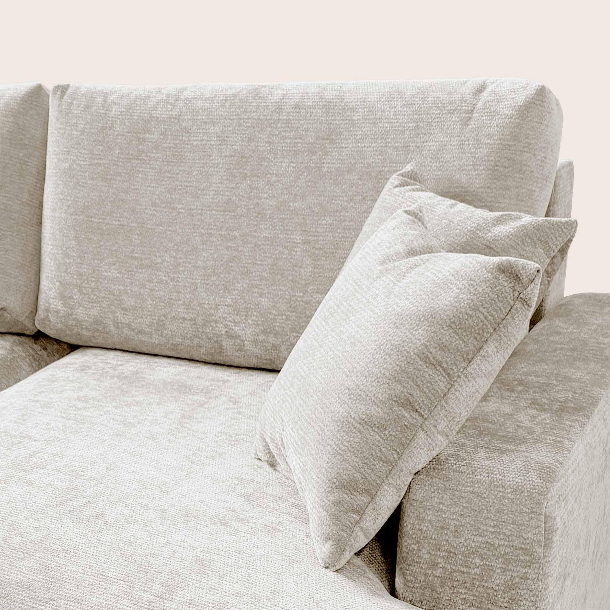 Voir la diapositive 6 : BEST MOBILIER Pivoine - canapé d'angle ouvert droit 4 places convertible avec coffre en tissu texturé