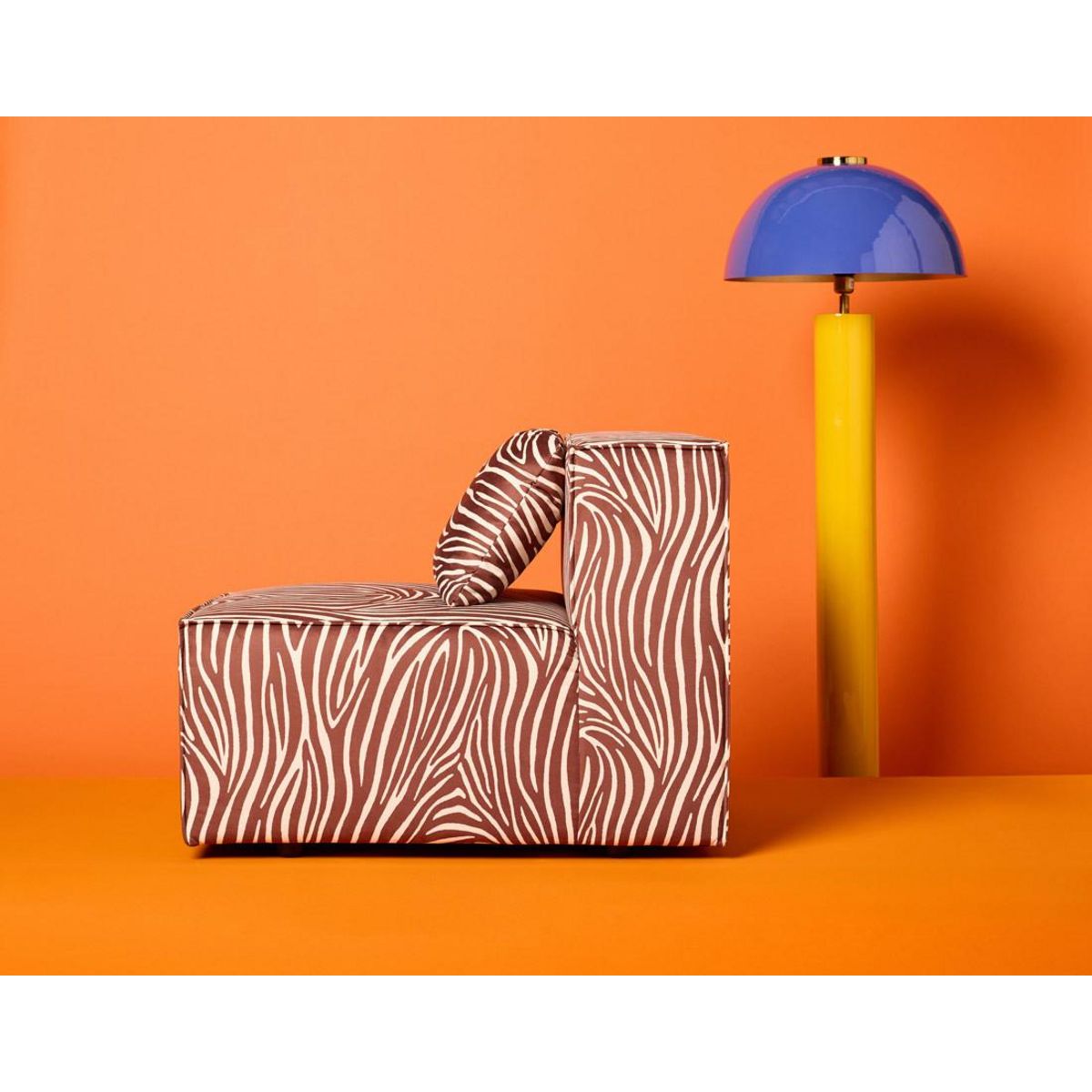 LISA DESIGN Arty - module d'assise sans accoudoirs zèbre en velours