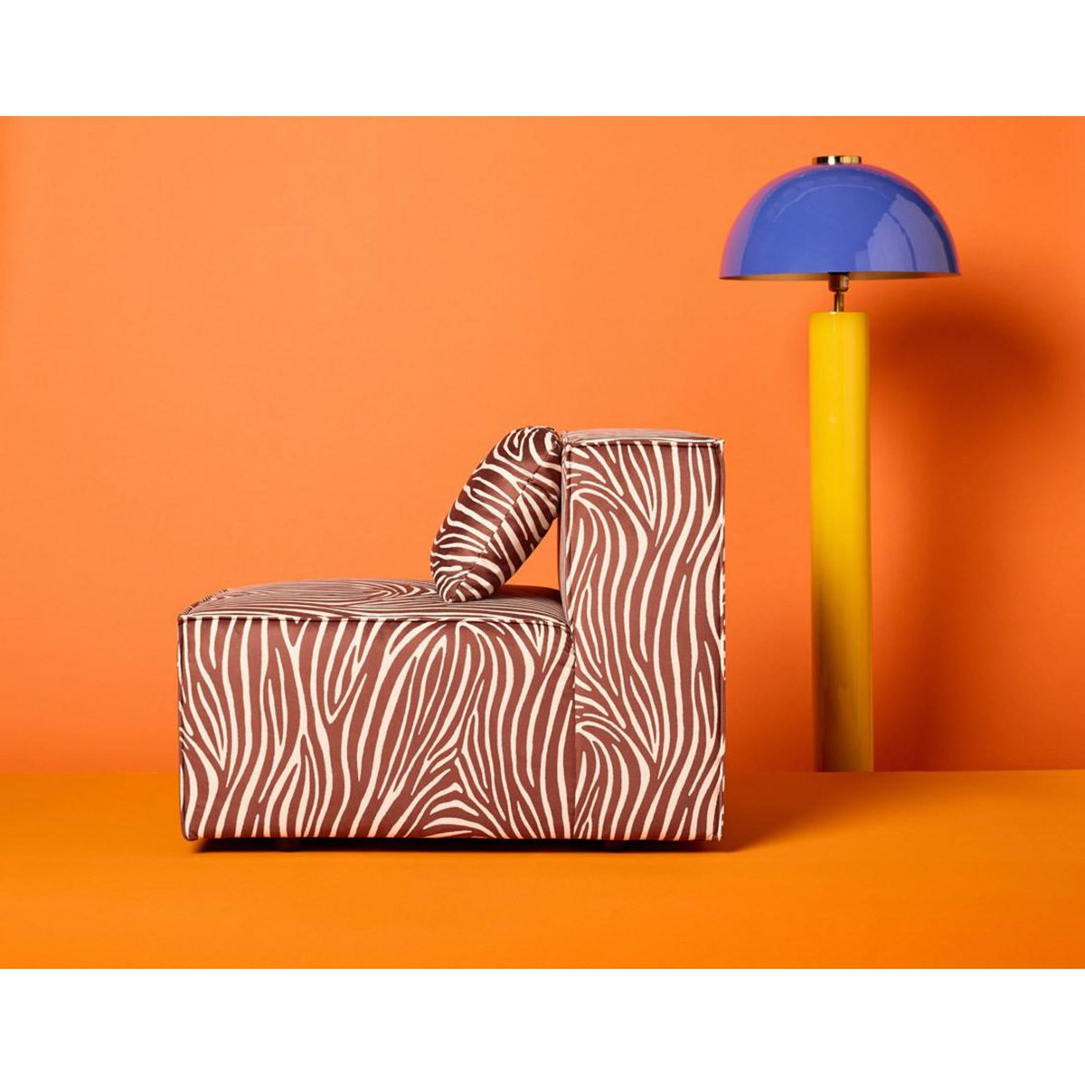 LISA DESIGN Arty - module d'assise sans accoudoirs zèbre en velours
