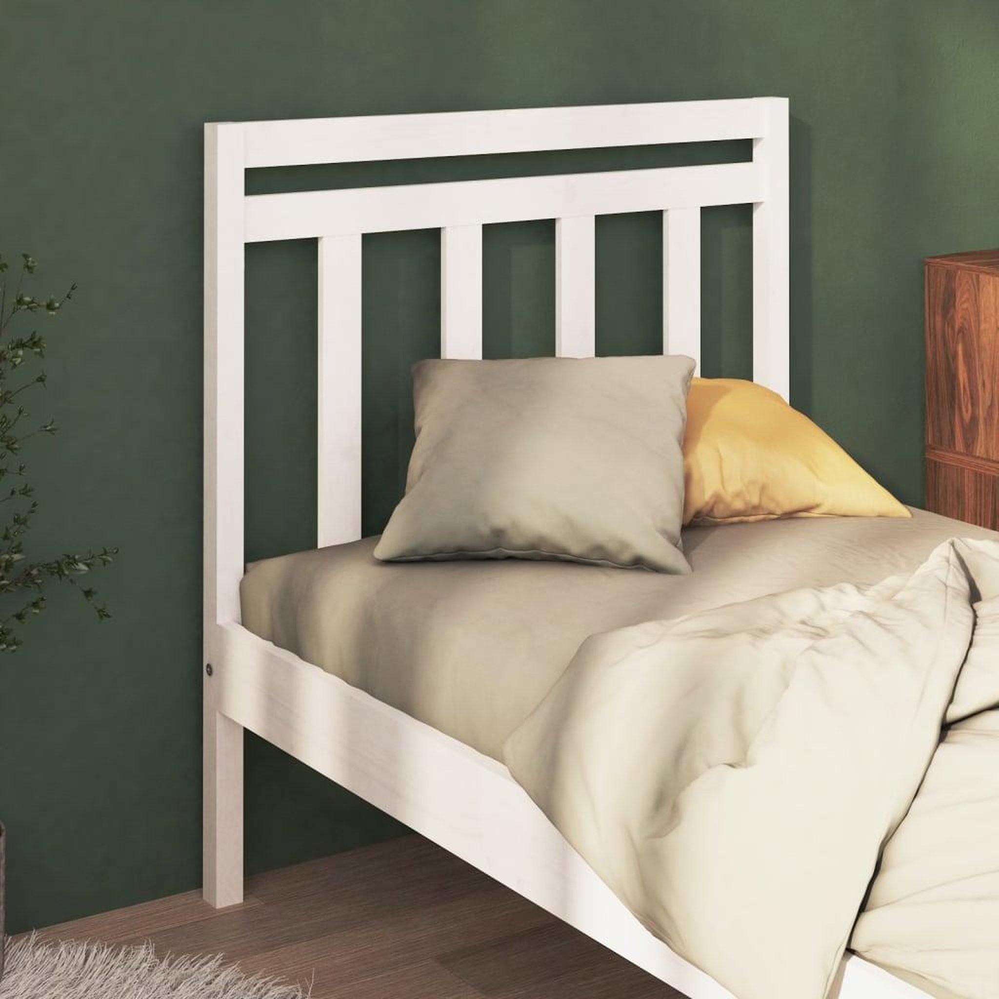 Voir la diapositive 1 : VIDAXL Tete de lit Blanc 95x4x100 cm Bois massif de pin
