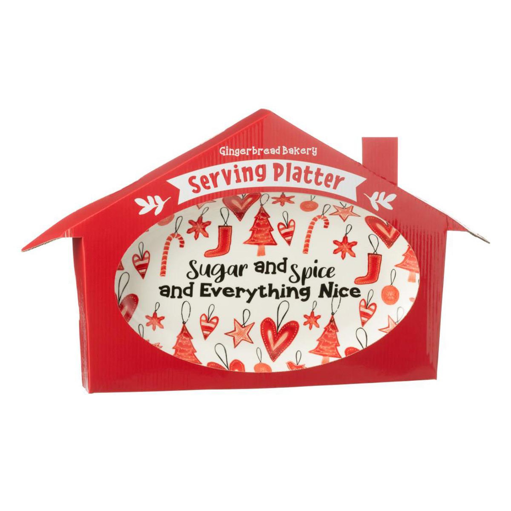 Voir la diapositive 3 : J-LINE Assiette de présentation de noël  bakery  55cm rouge