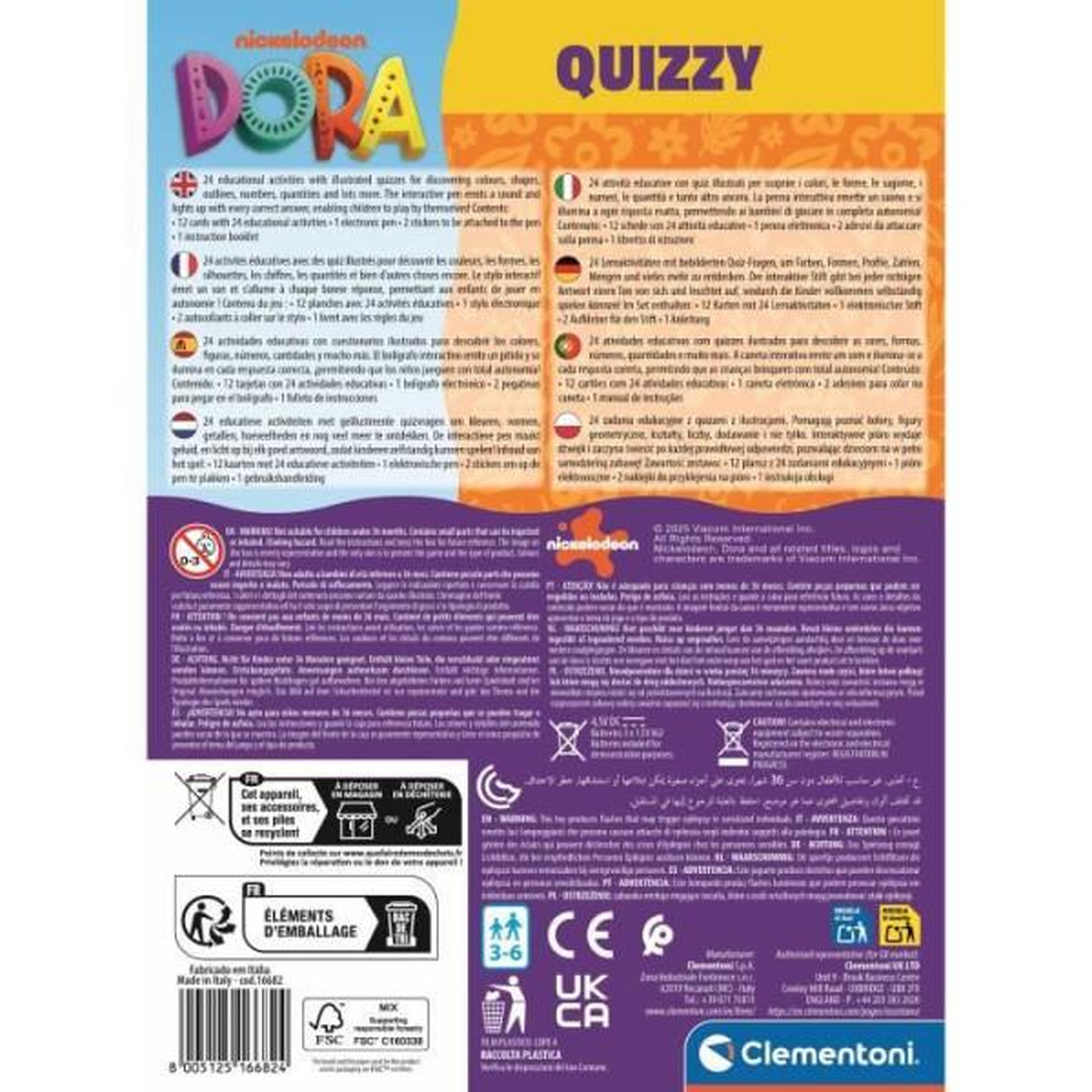 Voir la diapositive 2 : CLEMENTONI Clementoni - quizzy - dora