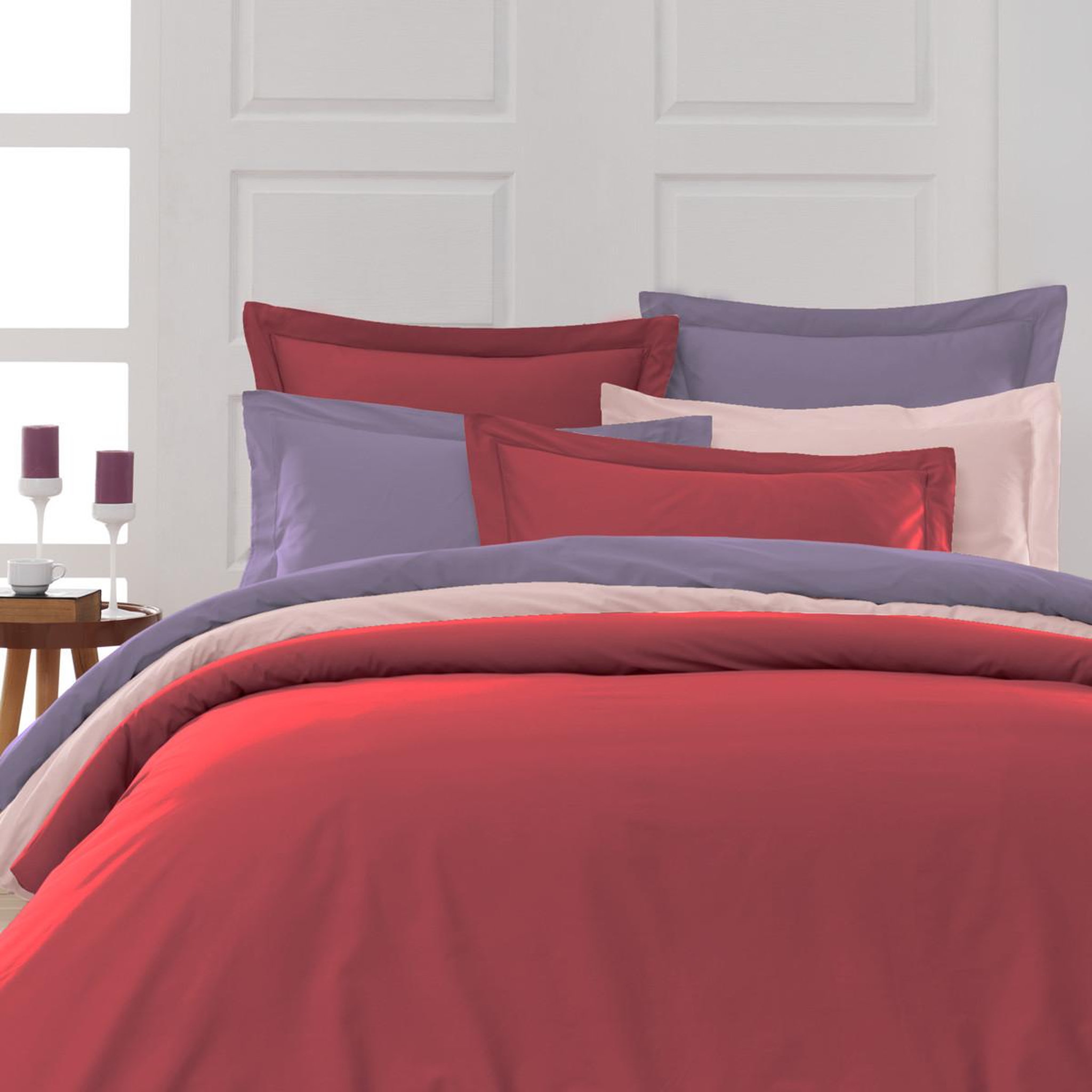 Voir la diapositive 3 : Sensei Maison Taie de traversin en percale de coton SOFT PERCALE - 45x185 cm