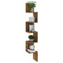 Voir la diapositive 5 : VIDAXL Etagere d'angle murale Chene fume 20x20x127,5cm Bois ingenierie