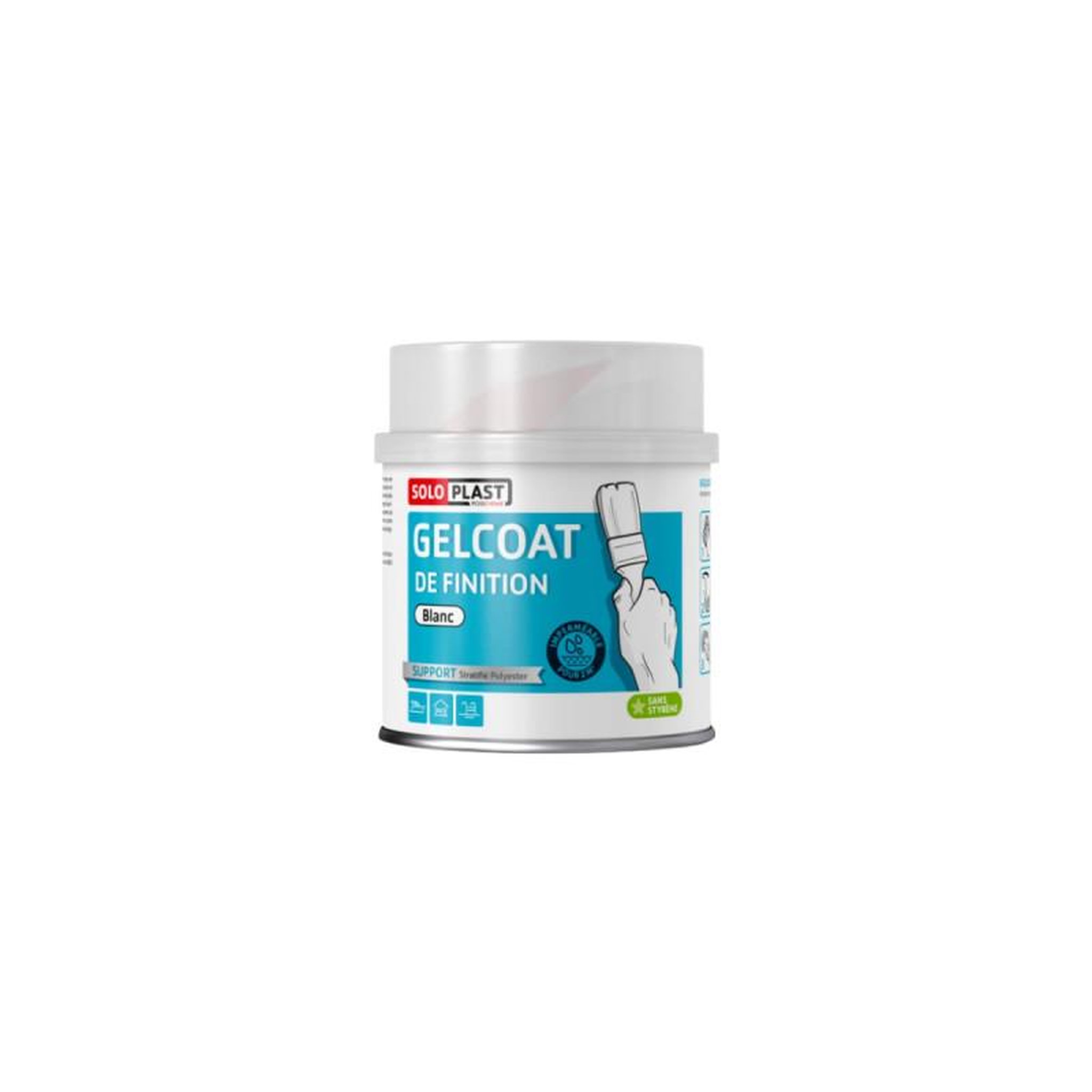 Soloplast Gelcoat de finition soloplast blanc 500g avec durcisseur