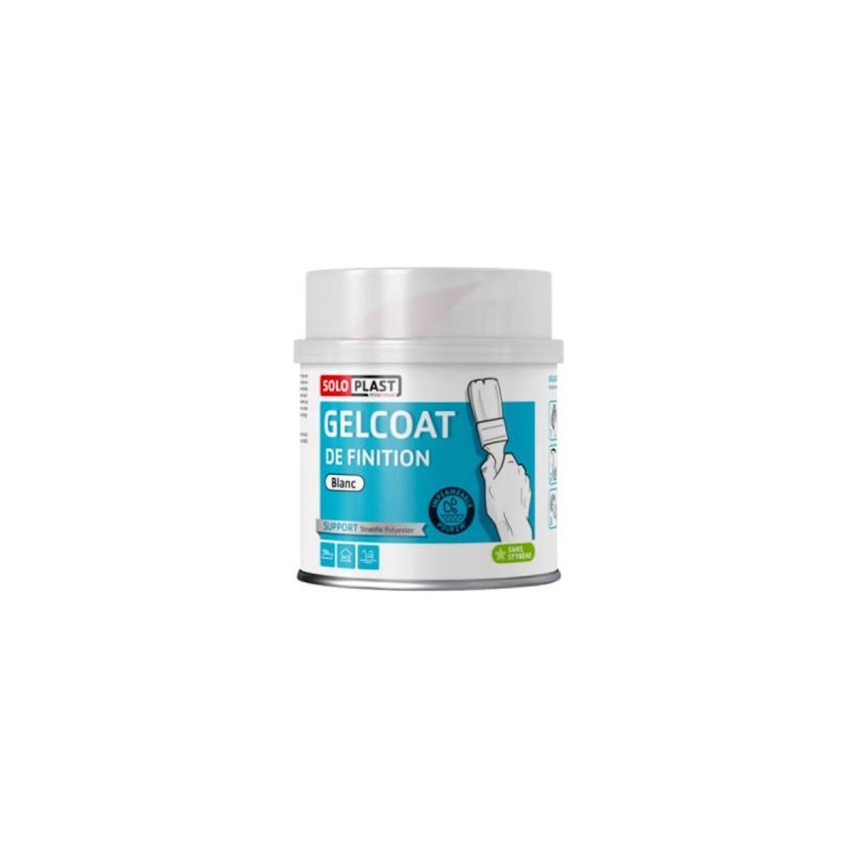 Soloplast Gelcoat de finition Soloplast blanc 500g avec durcisseur