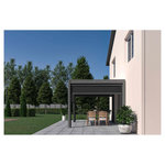 OMBREA Pergola bioclimatique - Autoportante -Aluminium Anthracite -3 x 3m OMBREA