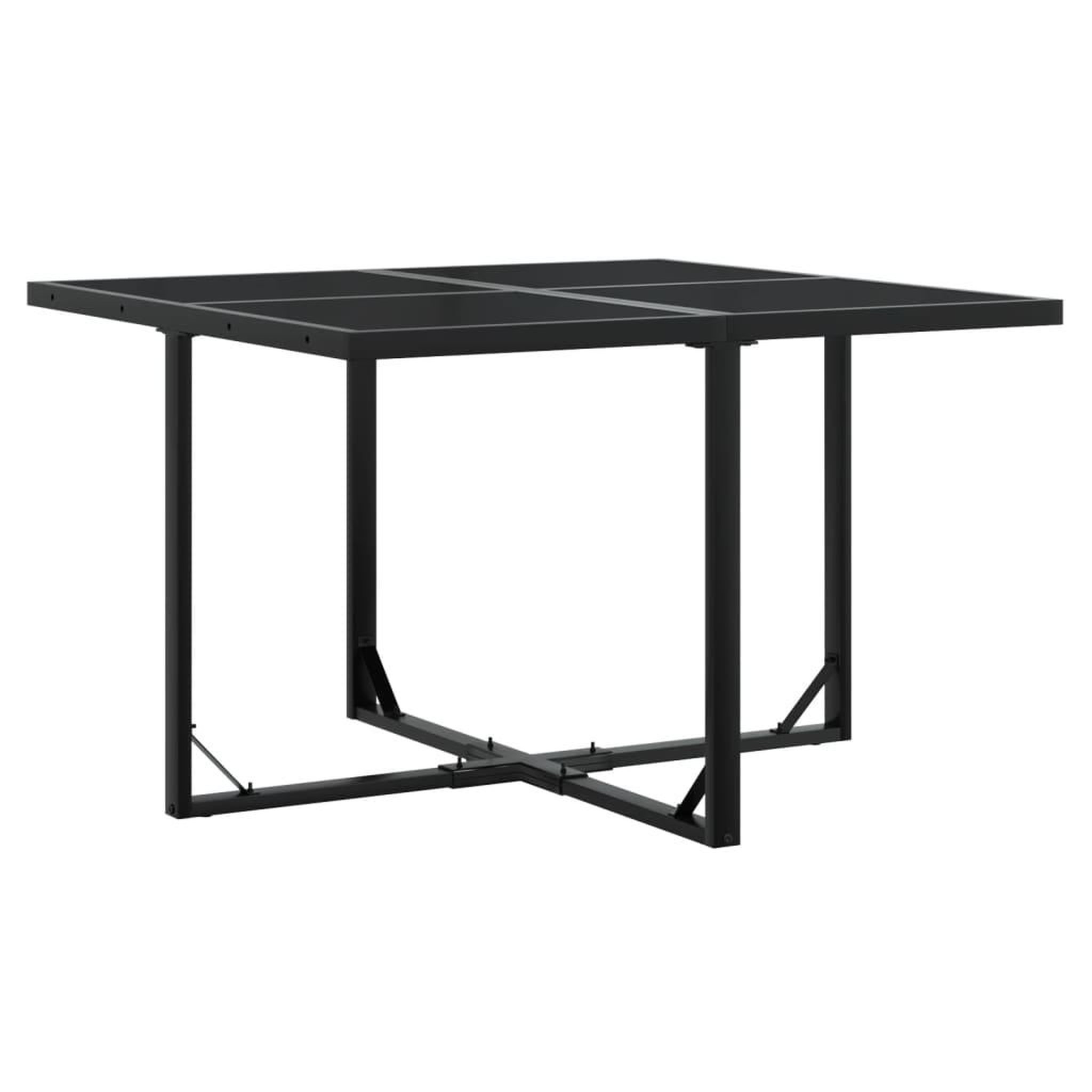 Voir la diapositive 3 : VIDAXL Ensemble a manger de jardin avec coussins 9 pcs noir textilene