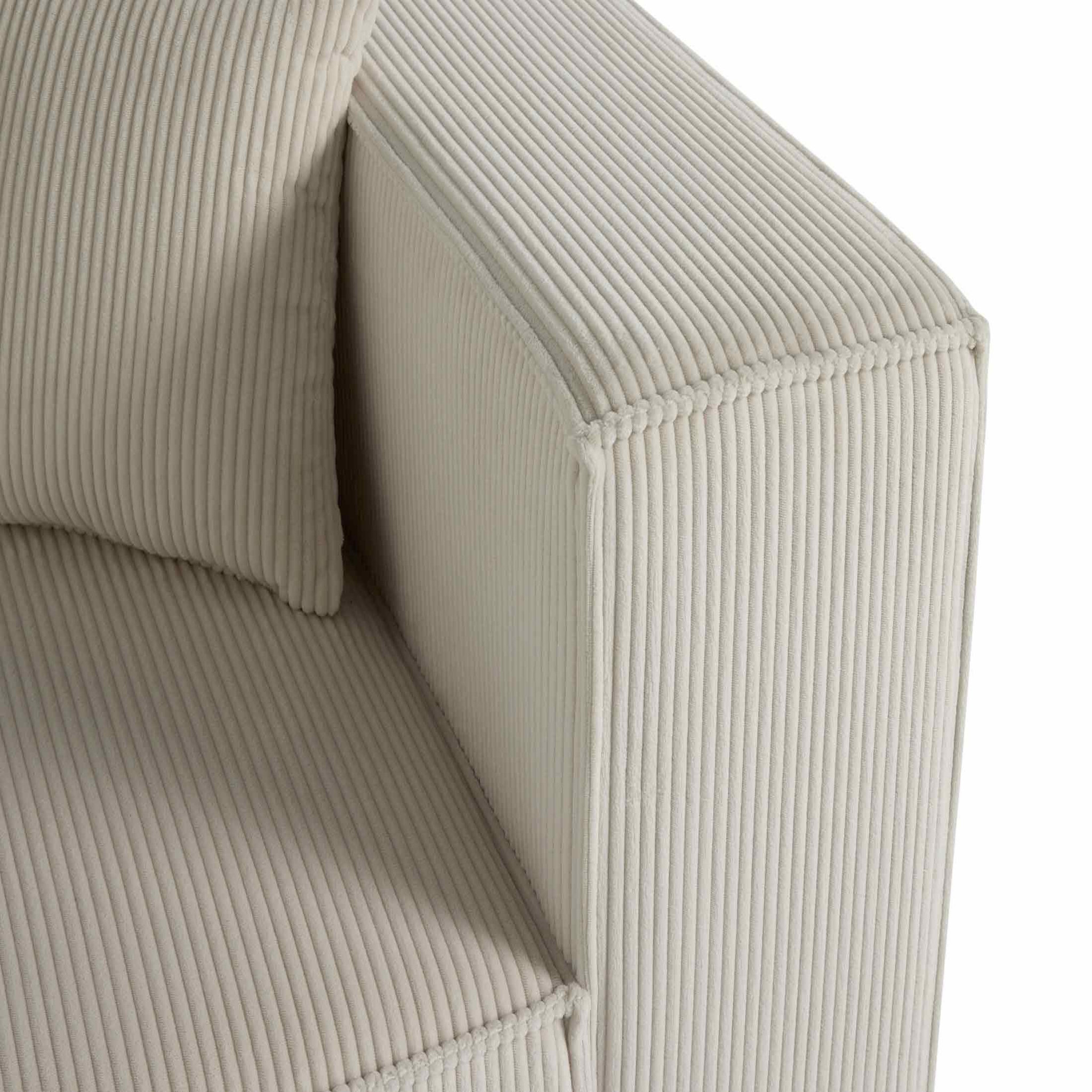 Voir la diapositive 5 : BEST MOBILIER Arty - module d'assise d'angle réversible - en velours côtelé