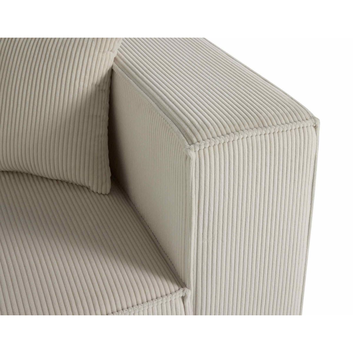 LISA DESIGN Arty - module d'assise d'angle réversible - en velours côtelé