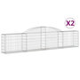 Voir la diapositive 2 : VIDAXL Paniers a gabions arques 2 pcs 300x30x60/80 cm Fer galvanise
