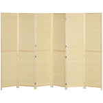 HOMCOM Paravent séparateur de pièce 6 panneaux pliables dim. 270L x 180H cm bois de bambou