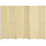 Voir la diapositive 1 : HOMCOM Paravent séparateur de pièce 6 panneaux pliables dim. 270L x 180H cm bois de bambou