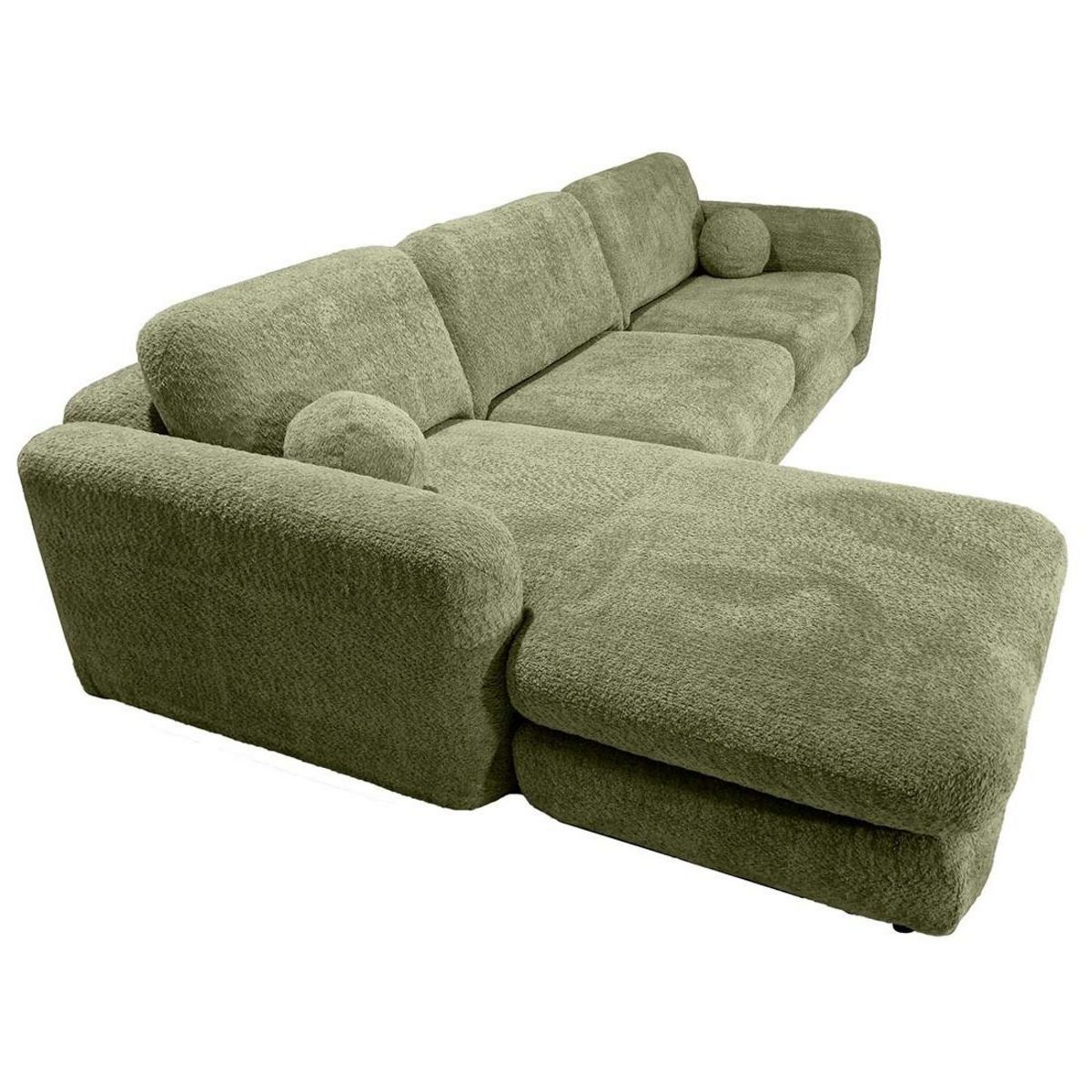 LISA DESIGN Rachel - canapé d'angle gauche 4 places en tissu bouclette