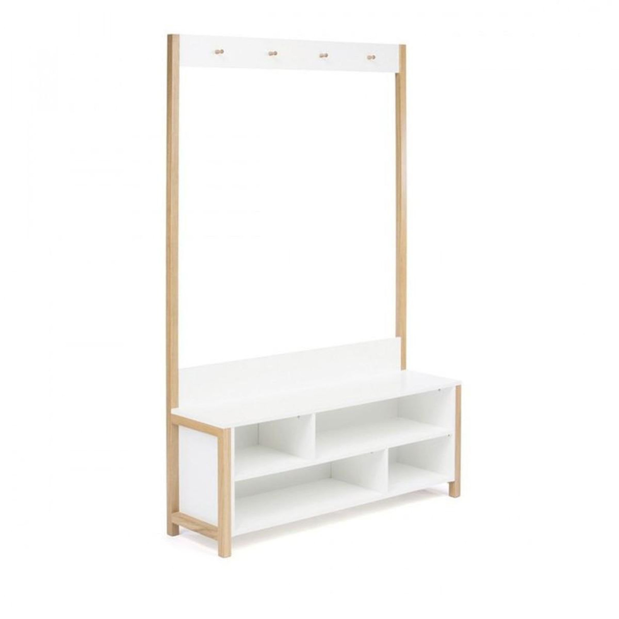 Voir la diapositive 4 : Paris Prix Meuble d'entrée vestiaire  northgate  120cm chêne & blanc