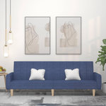 VIDAXL Canape-lit a 2 places bleu tissu
