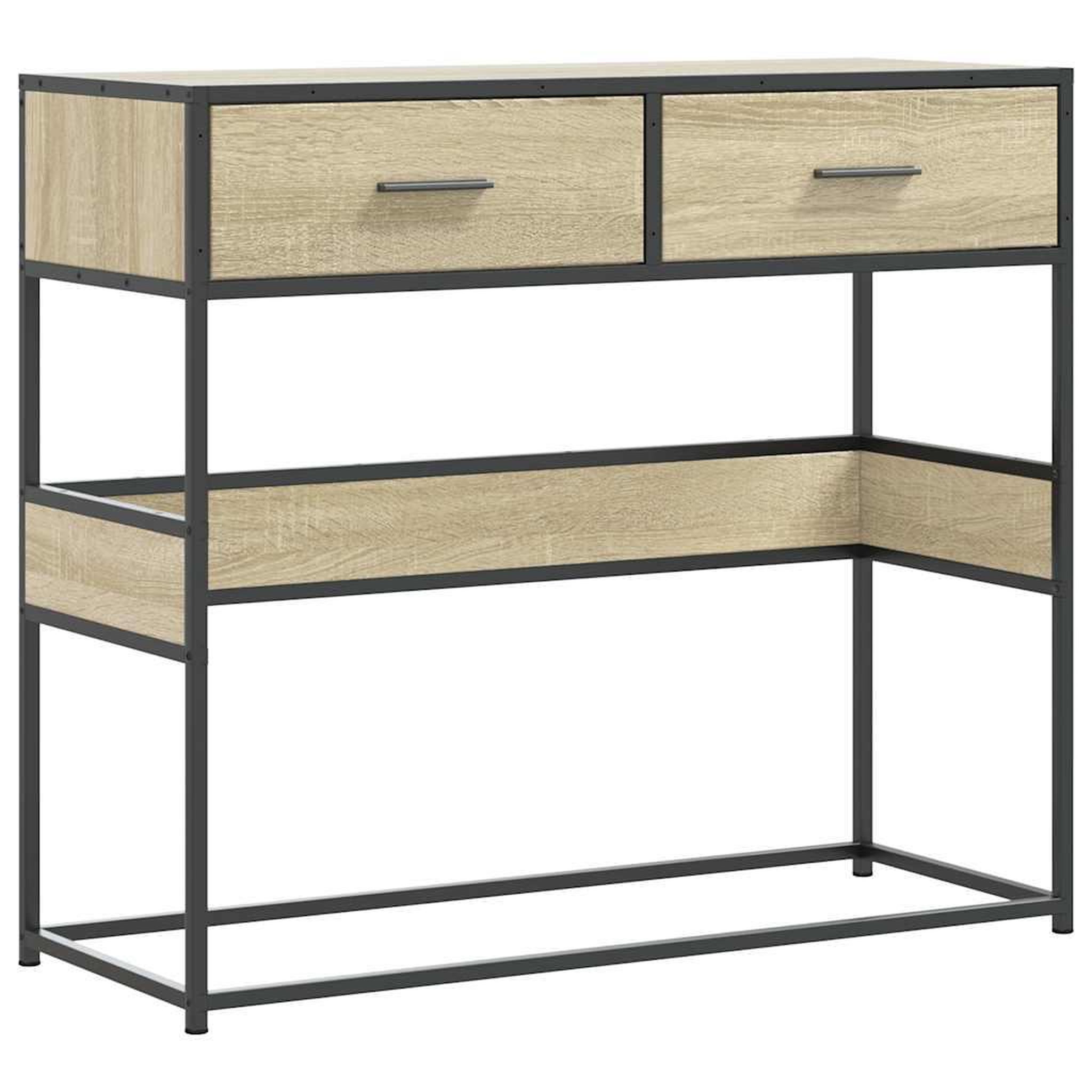 Voir la diapositive 2 : VIDAXL Table console chene sonoma 90x35x80 cm bois d'ingenierie