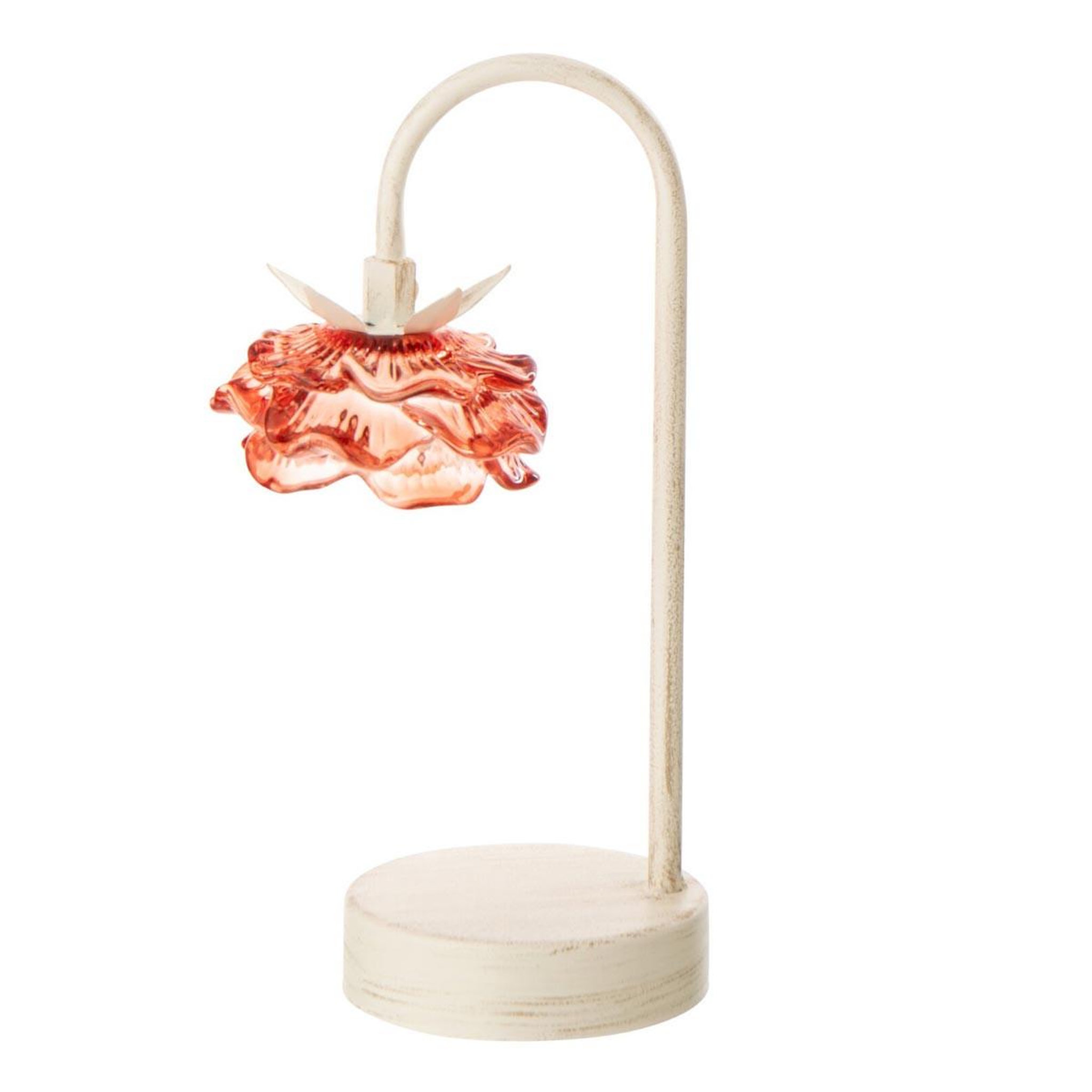 J-LINE Lampe à poser led fleur  fiore  36cm orange