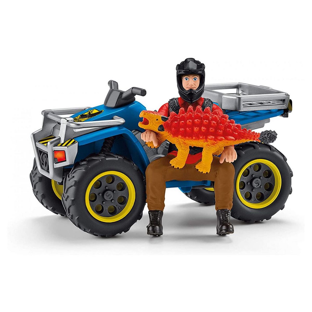 Schleich Fuite sur quad face au vélociraptor Dinosaurs