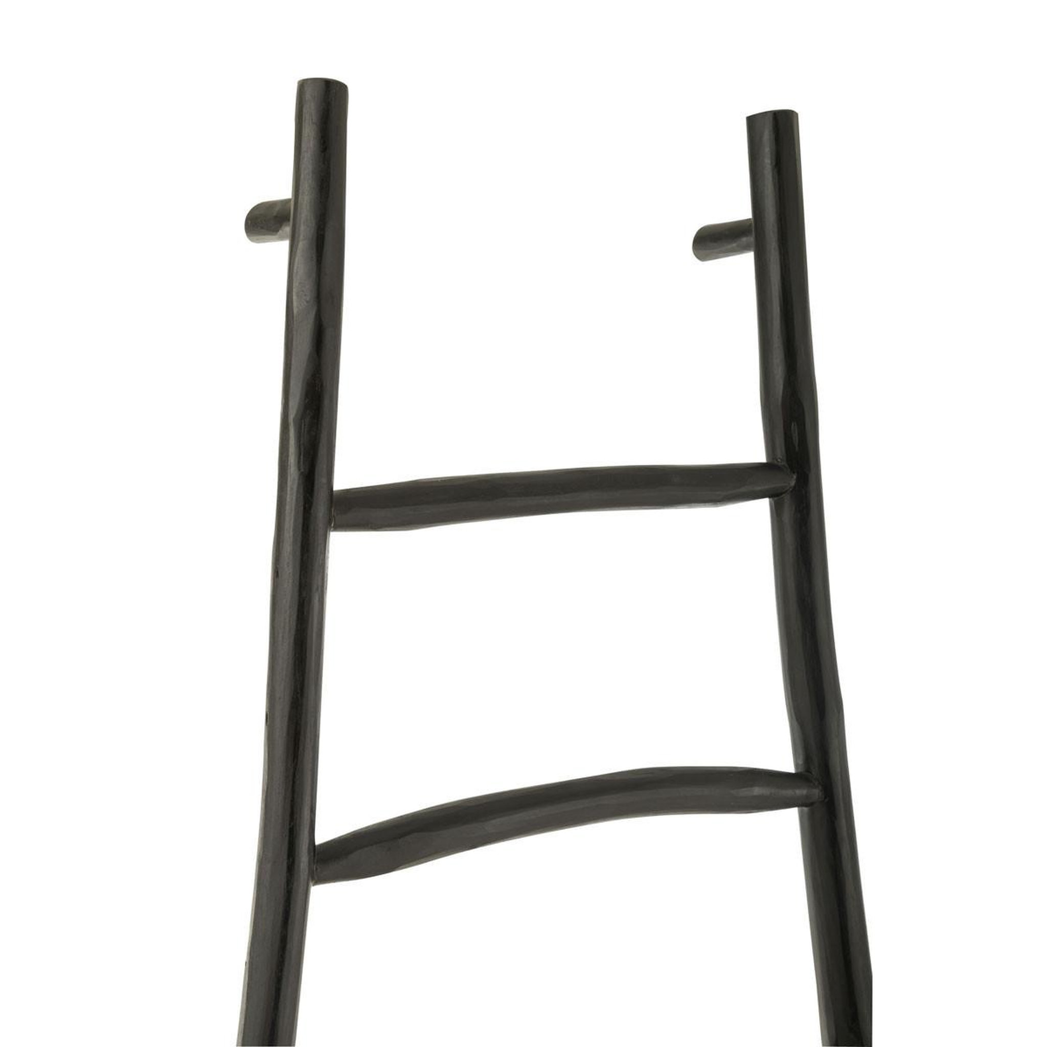 Voir la diapositive 3 : J-LINE Échelle en teck  6 echelons  185cm noir