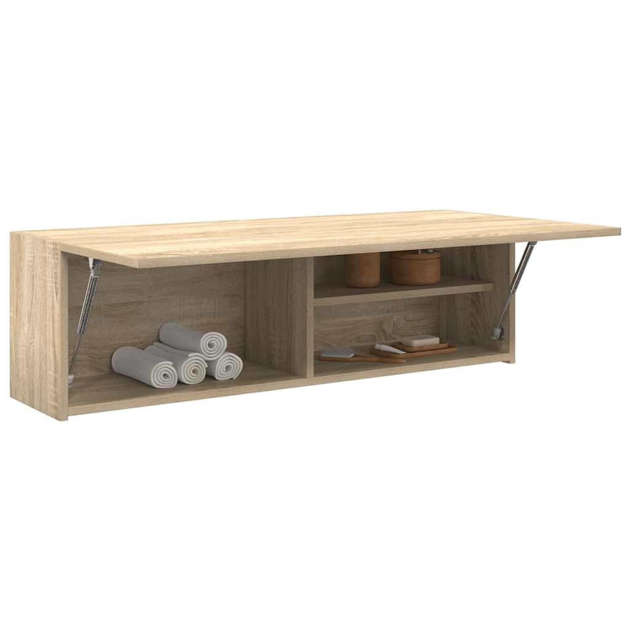VIDAXL Armoire murale de bain chene sonoma 100x25x30cm bois ingenierie