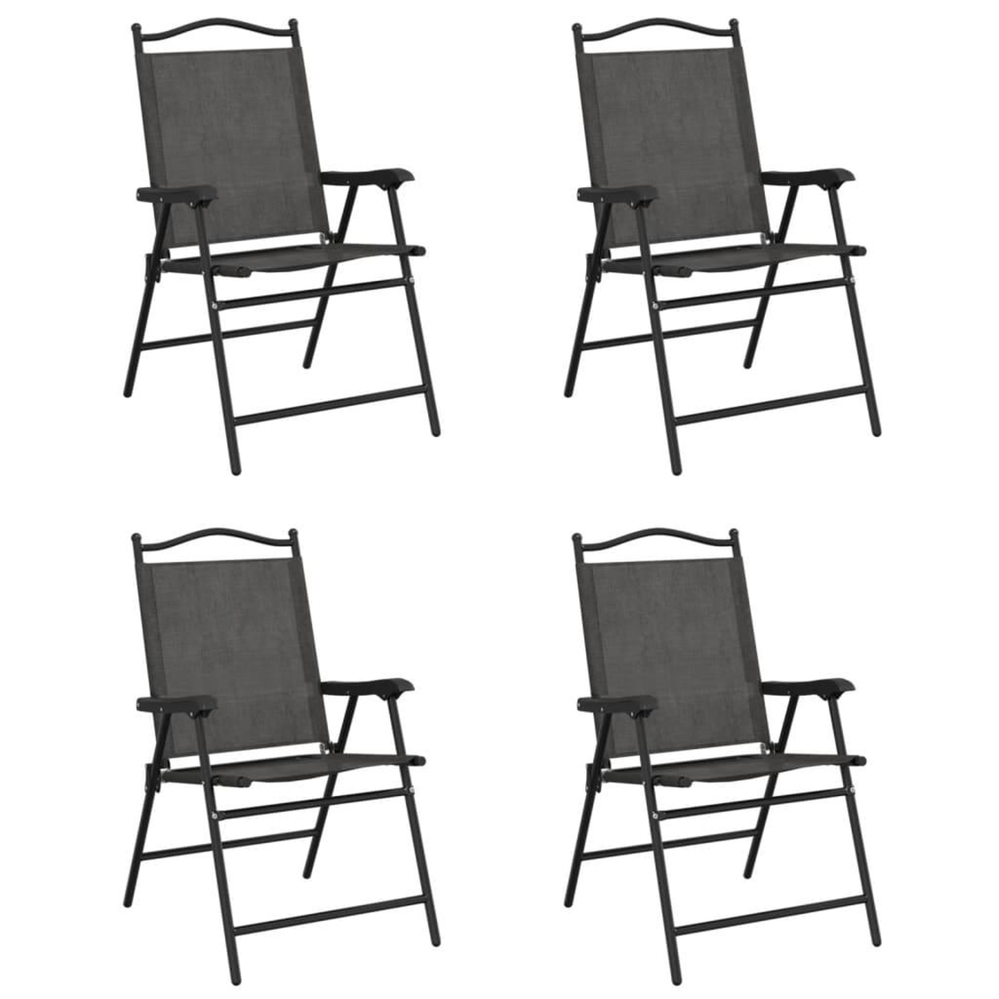Voir la diapositive 2 : VIDAXL Chaises de jardin pliables lot de 4 en acier et textilene