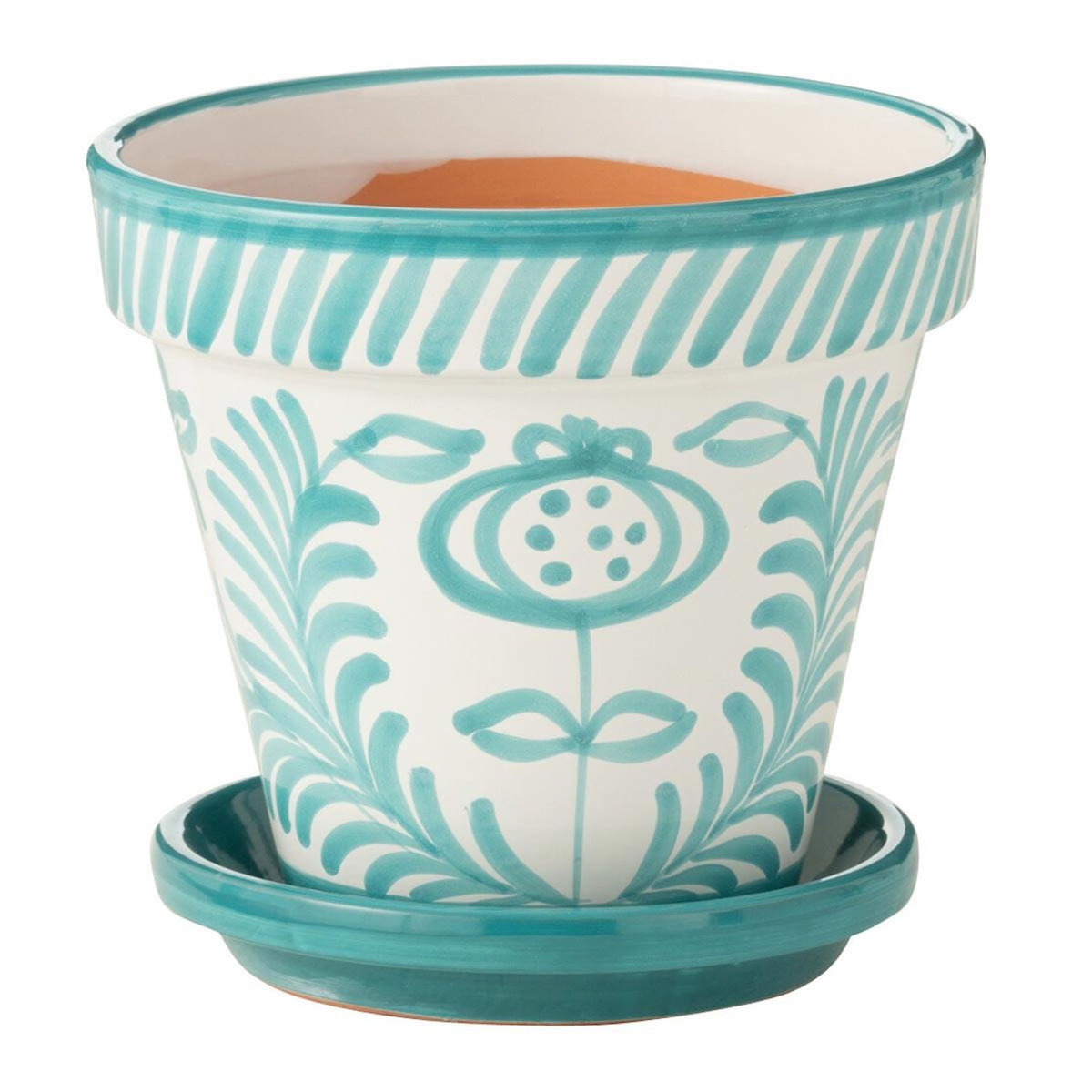 Paris Prix Pot Avec Soucoupe en Céramique  Granada  27cm Bleu Aqua