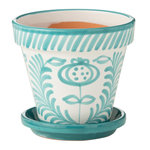 Paris Prix Pot Avec Soucoupe en Céramique  Granada  27cm Bleu Aqua
